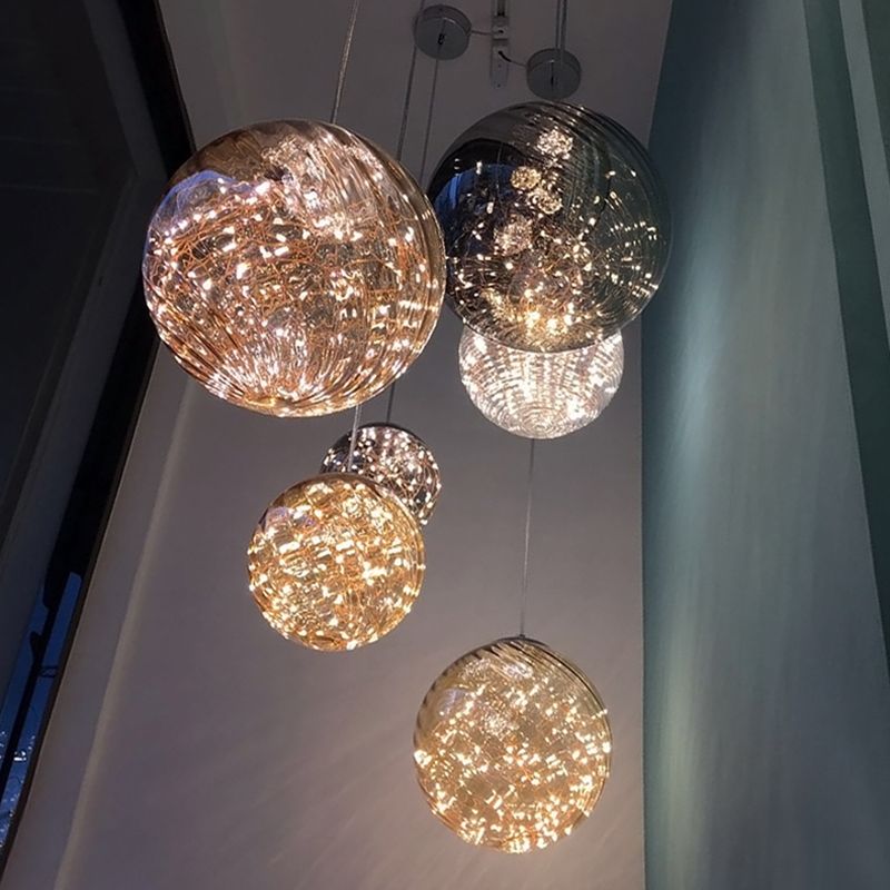 1-Light Blown Glass Suspension Pendant Light Contemporary Style Down Mini Pendant for Dining Room