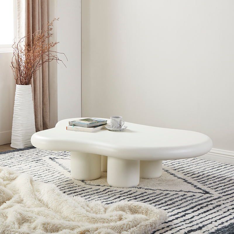 White/black Four Legs Coffee Table Plastic Cocktail Table for Living Room