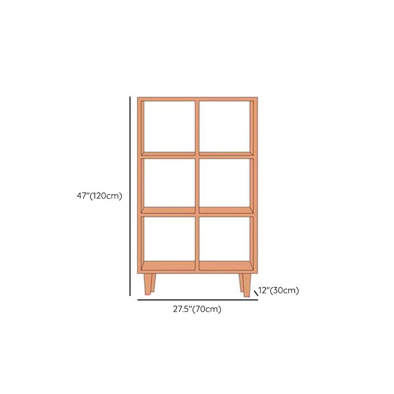 Contemporary Open Back Bookshelf Wooden Bookcase with Shelves