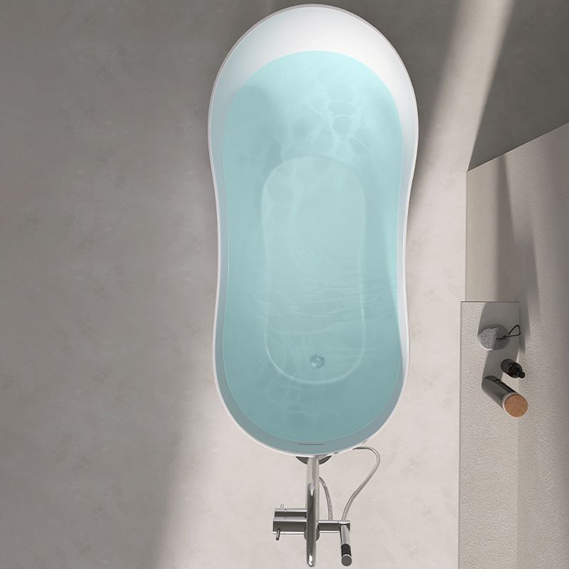 Modern Acrylic White Bathtub Freestanding Soaking Bathtub with Drain