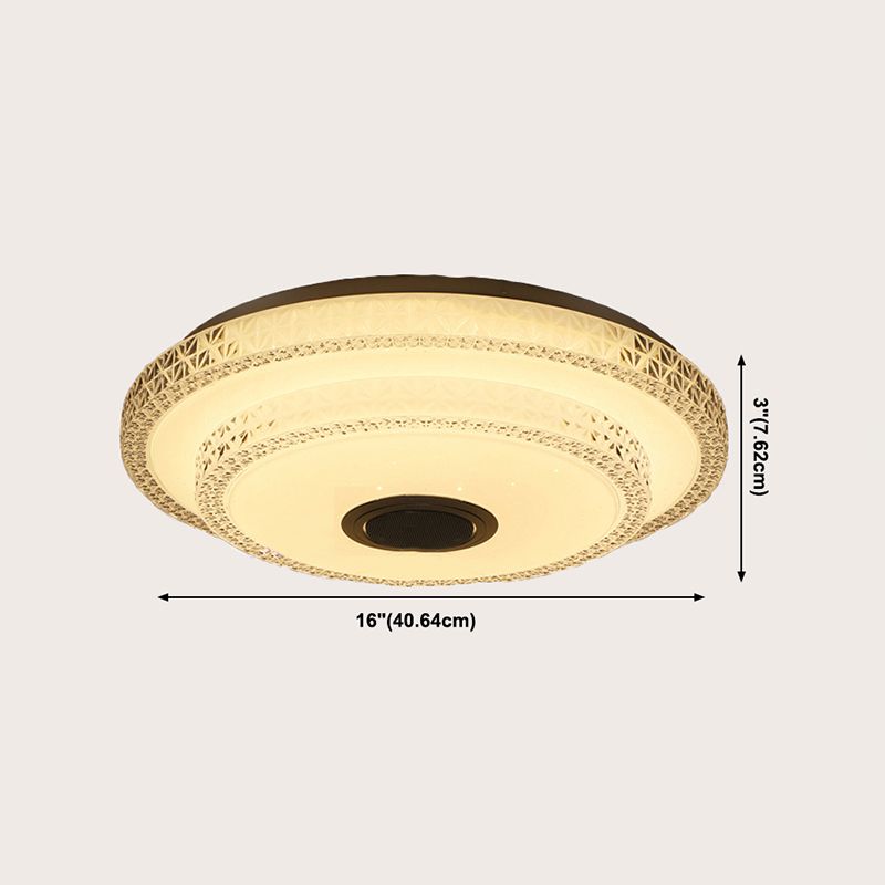 Lámpara de techo inteligente de forma redonda, hierro moderno, 1 luz, montaje empotrado para dormitorio