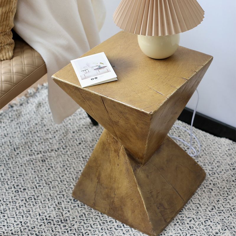 12" Wide Contemporary Corner Table Square Wood Distressed Side Table