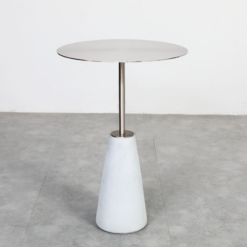 Mid-Century Modern Pedestal Mental Coffee Table Round Top Shape Coffee Cocktail Table