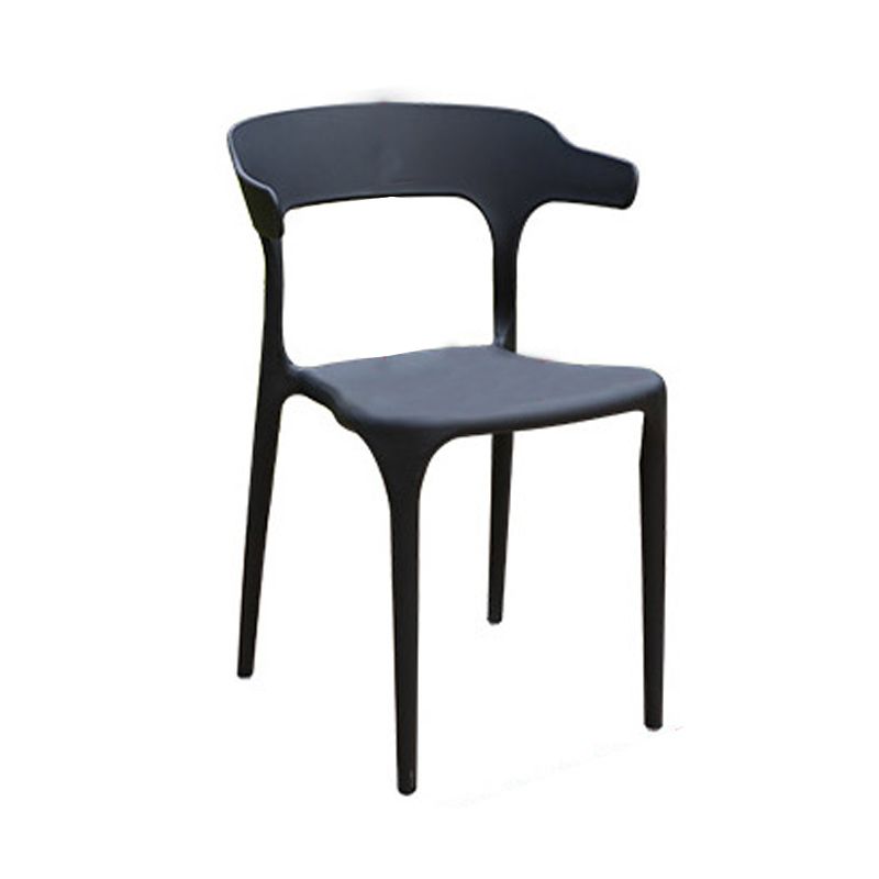 19" Wide Contemporary Side Chair Plastic Open Back Patio Dining Chair