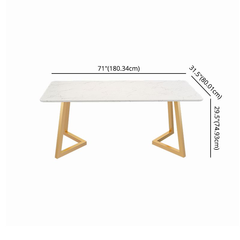 Scandinavian Dining Table Set with Marble Dining Table and Padded Chairs