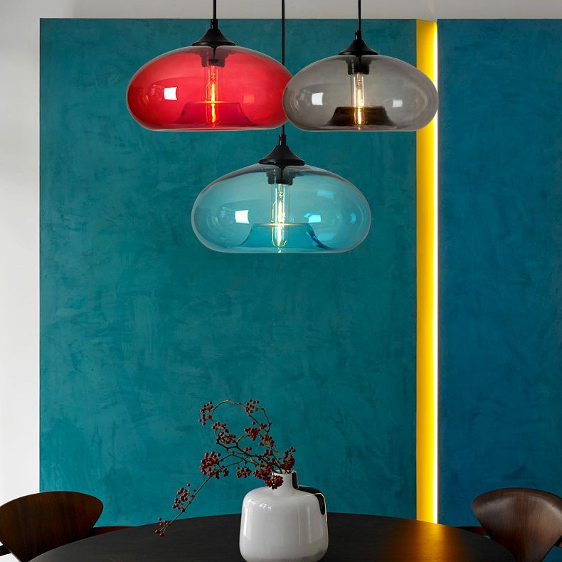 Zeitgenössischer Stil schattierter Anhänger Leuchte Leuchte Glas Esszimmer Anhänger Licht Kit