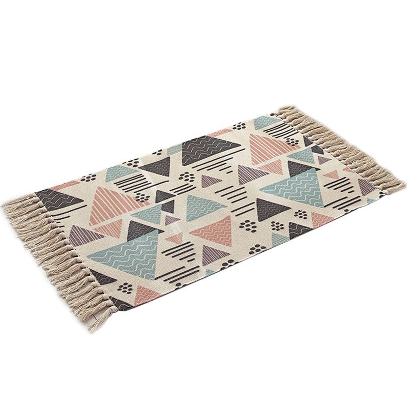 Vintage mehrfarbiger geometrischer Teppich böhmischer Teppichmaschine Waschmaschine für Zuhause