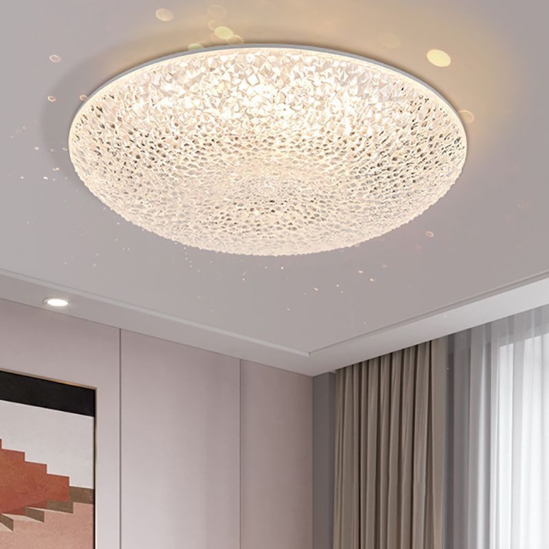 Circular Flush Mount Fixture Contemporary Crystal 1 Light Flush Light