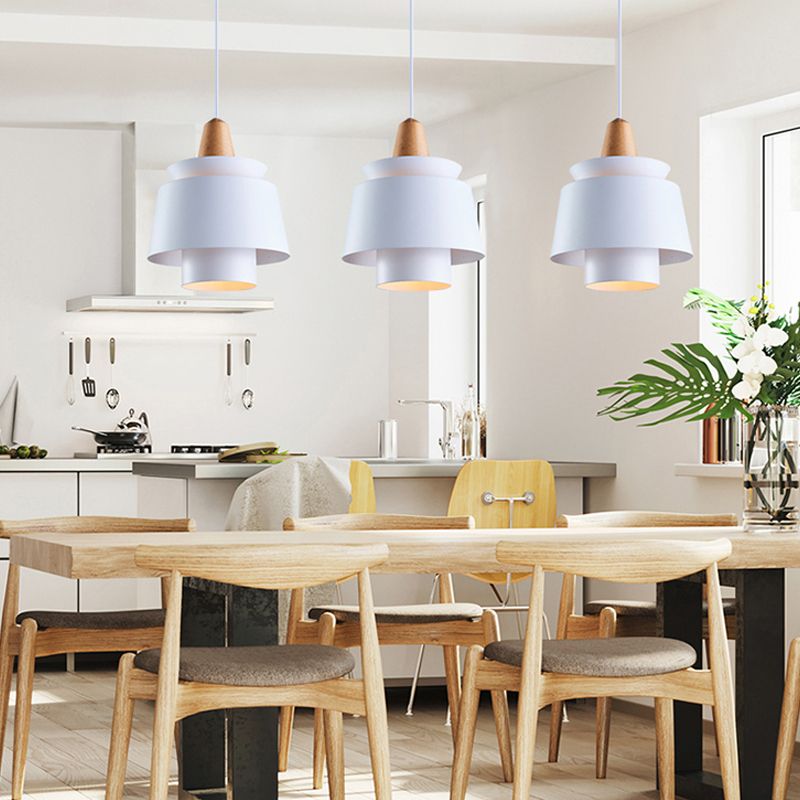 1 cabezal de comedor de comedor Luz con tono de metal cónico
