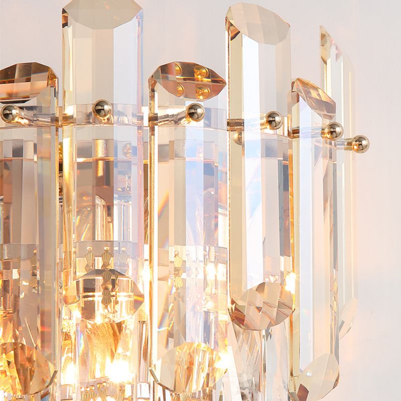 Pronzo della parete geometrica cristallina in moderna luce da parete a 2 luci in stile di lusso per spazi interni