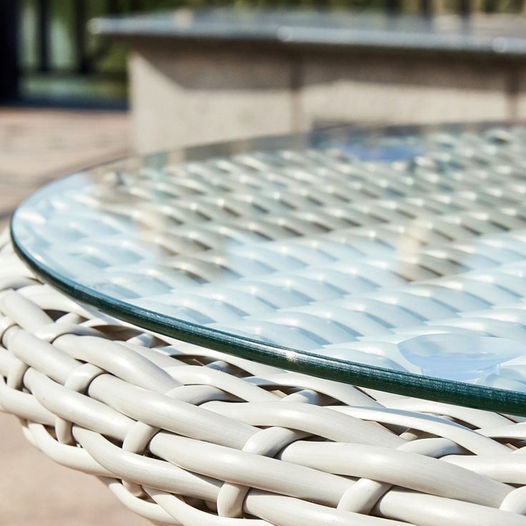 Modern Glass Top Dining Table Set 1/2/3/4/5 Pcs Rattan Outdoor Dining Set