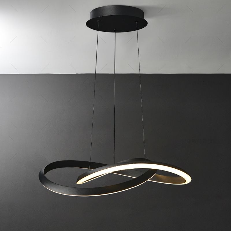 Spiral Ceiling Lights Black Acrylic LED Modern Styles for Living Room Bedroom