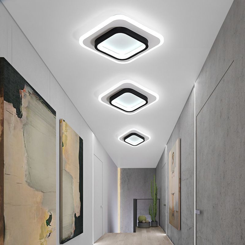 Geometrische gangpad inbouwlamp Acryl LED moderne inbouwplafondlamp in zwart-wit