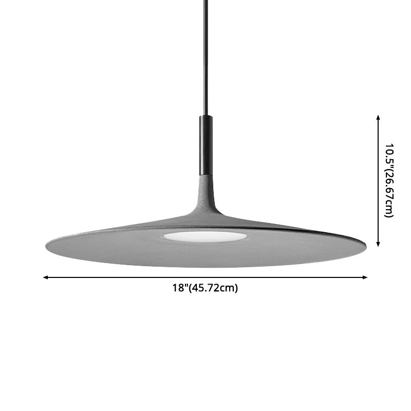 Grijs modern cement pendulum licht slank 1-licht LED-hangende plafondlicht voor eetkamer