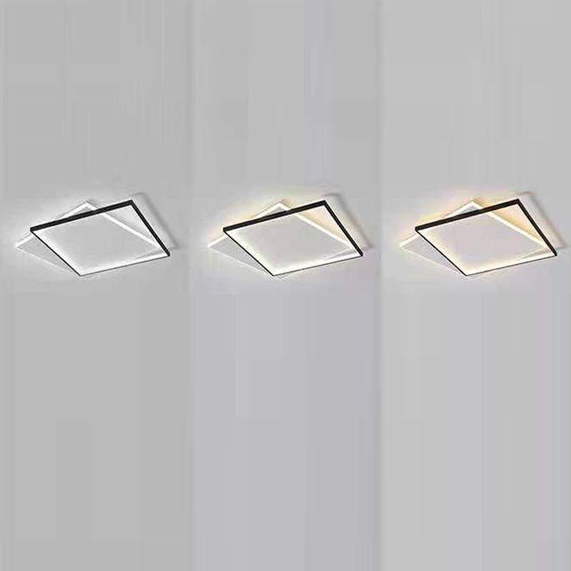 Acryl Double Squares Flush Mount Lighting Moderne Schwarz-Weiß LED Deckenbündige Mount Light