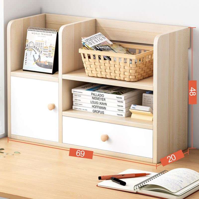 Closed Back Bookshelf Engineered Wood Contemporary Bookcase with Shelves