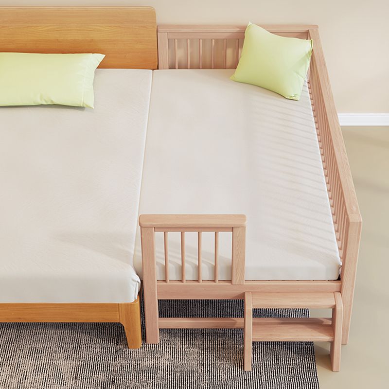 31.49" Tall Nursery Crib in Natural Baby Crib with Guardrails