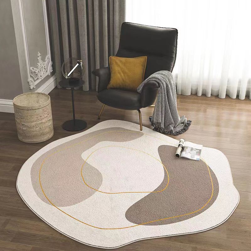 Funky Novelty Shape Rug Trendy Contrast Panel Polyester Rug Anti-Slip Carpet for Home Decor