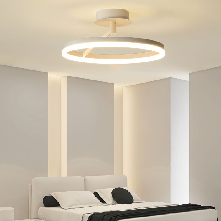 Circle Shape Ceiling Fixture Modern Style Metal 1 Light Ceiling Mounted Light