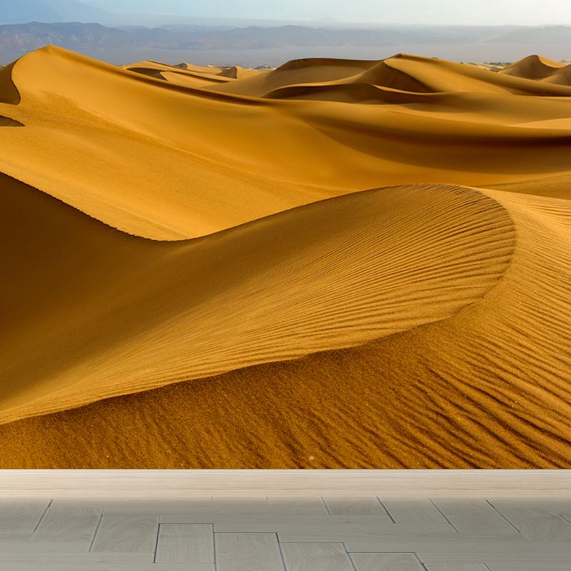 Yellow Sand Dunes Mural Water Resistant Wall Decor for Living Room, Made to Measure