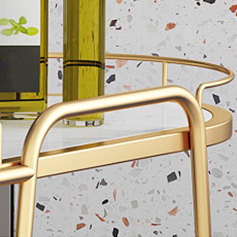 32.28"H Modern Rolling Prep Table Oval Metal Prep Table for Home Use