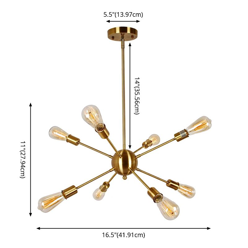 Molecular Scatter Chandelier Lighting Industrial Exposed Bulb Hanging Pendant Light for Living Room