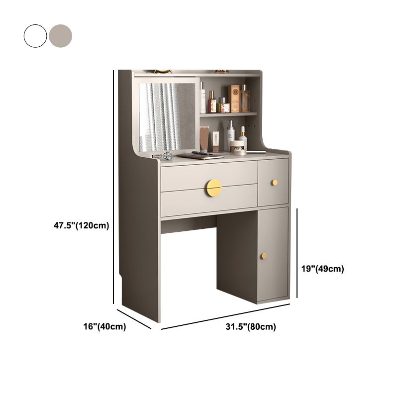 Modern Wood Vanity Dressing Table Grey/White Vanity Table with Drawers