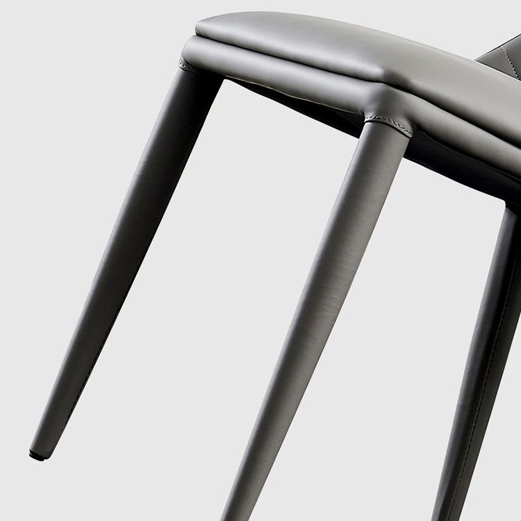 Contemporary Metal Dining Room Chairs Upholstered Armless Dining Chairs for Home Use