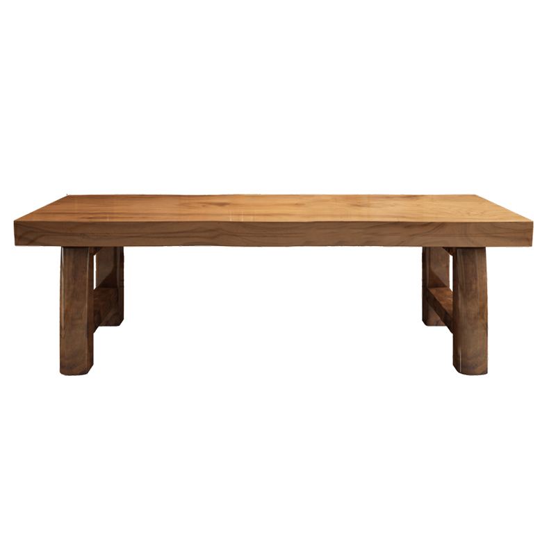 Mesa de comedor marrón de madera sólida simple forma de comedor rectángulo de mesa estándar para cocina
