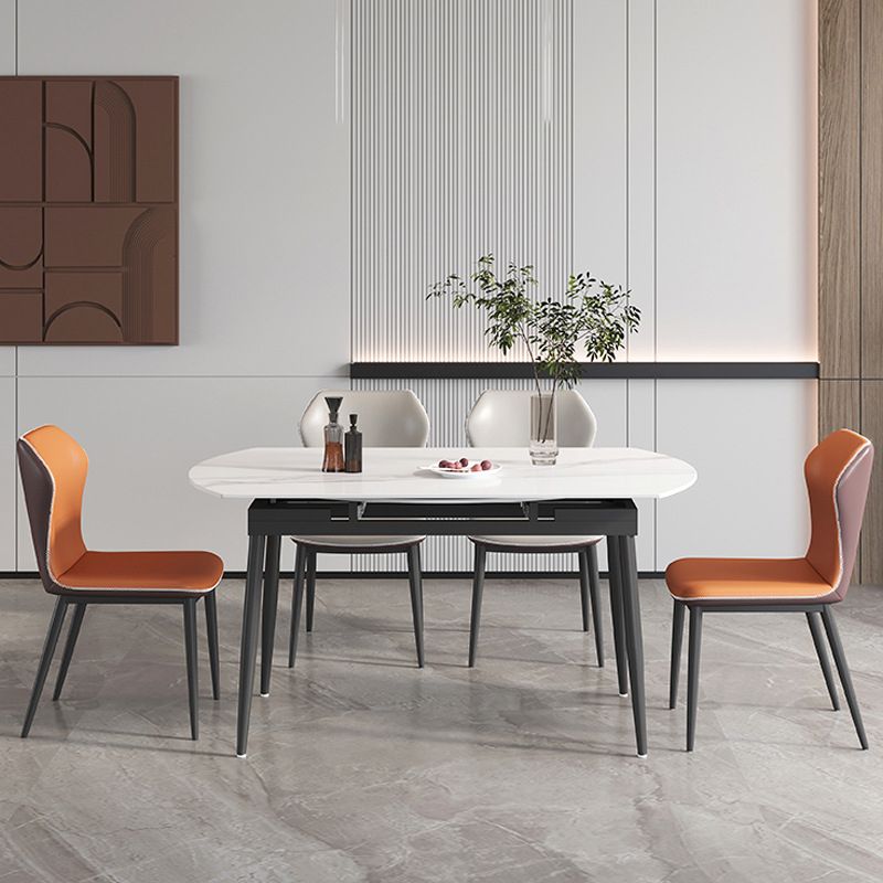 Round Dining Table Extendable Modern Dining Table for Dinner Room