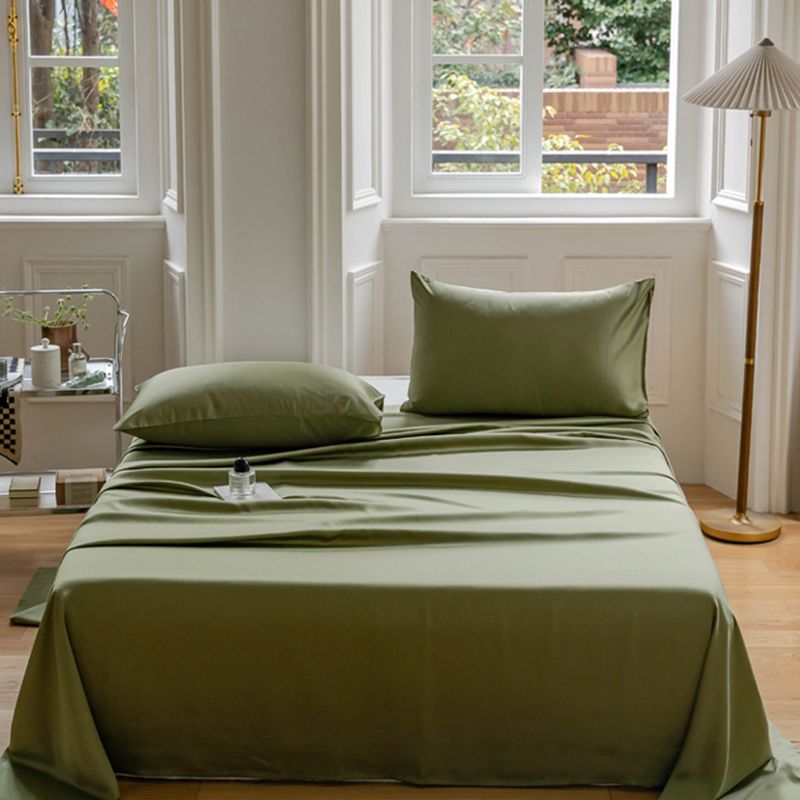 Bed Sheet Solid Color Breathable Non-pilling Skin-friendly Bed Sheet Set