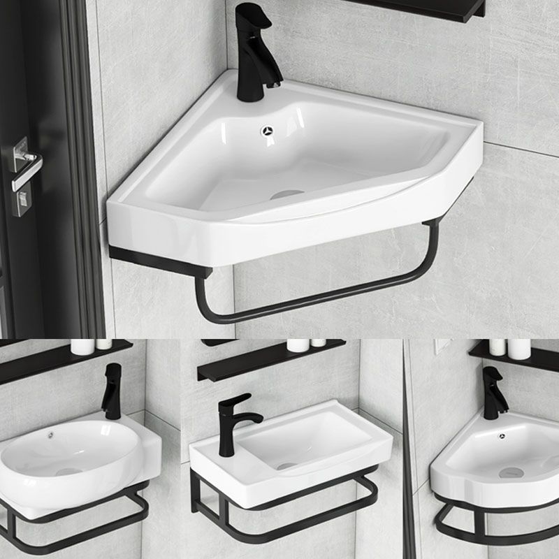 Contemporary Bathroom Sink with Pop-Up Drain Resin Specialty Wall Mount Bathroom Sink