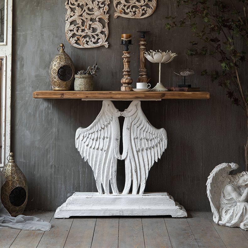 French Country Solid Wood Console Table Distressed Accent Table