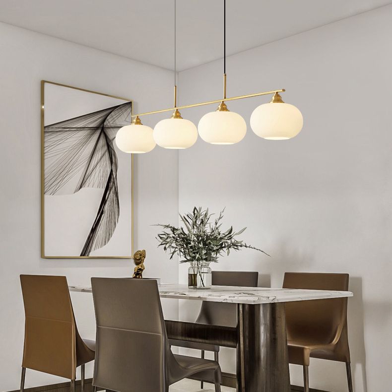 Metal/Glass Kitchen Island Lighting Modern Golden/Black Ceiling Light for Home
