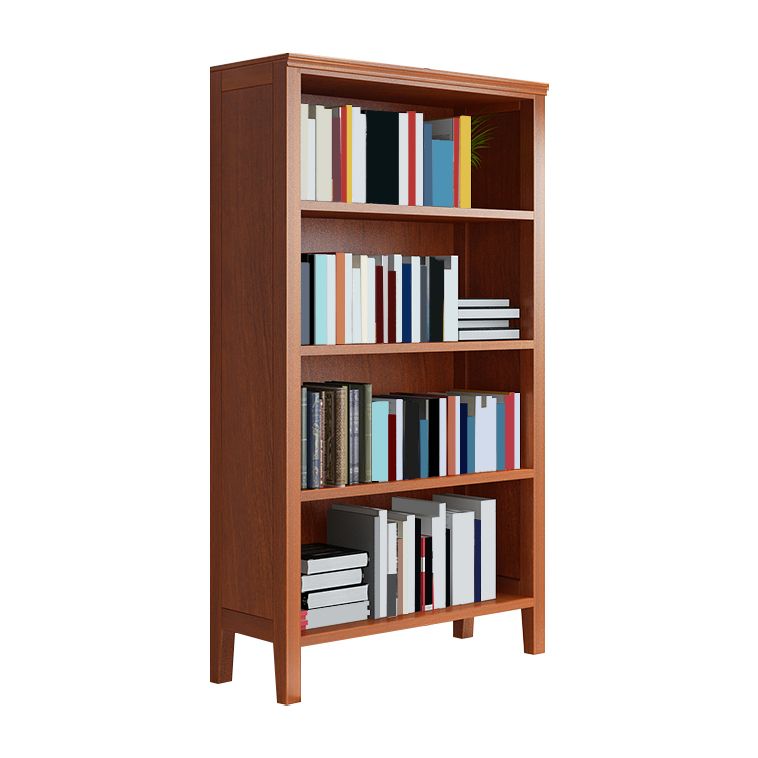 Contemporary Standard Bookcase Closed Back Wooden Bookshelf with Shelves