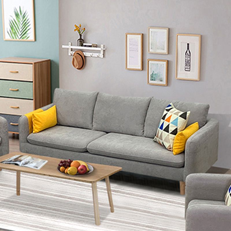 Linen Modern Sofa 30"W Square Arm Sofa for Living Room with Storage