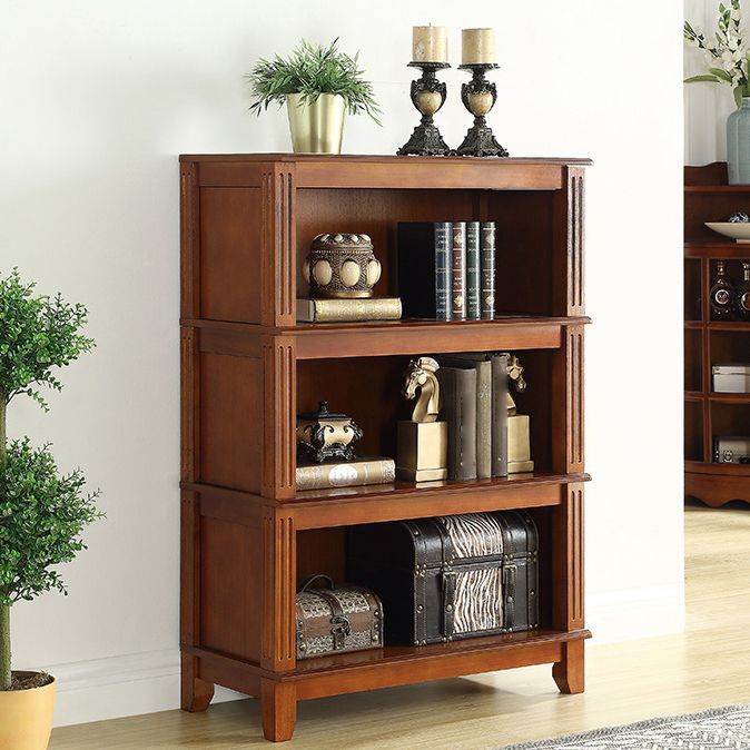 14" Wide Contemporary Shelf Vertical Closed Back Solid Wood Bookcase