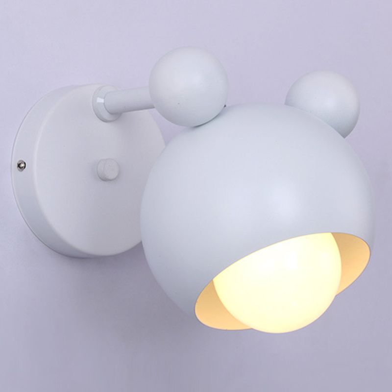 1 Light Metal Wall Mounted Light Fixture Modern Cartoon Bedroom Flush Mount Wall Sconce