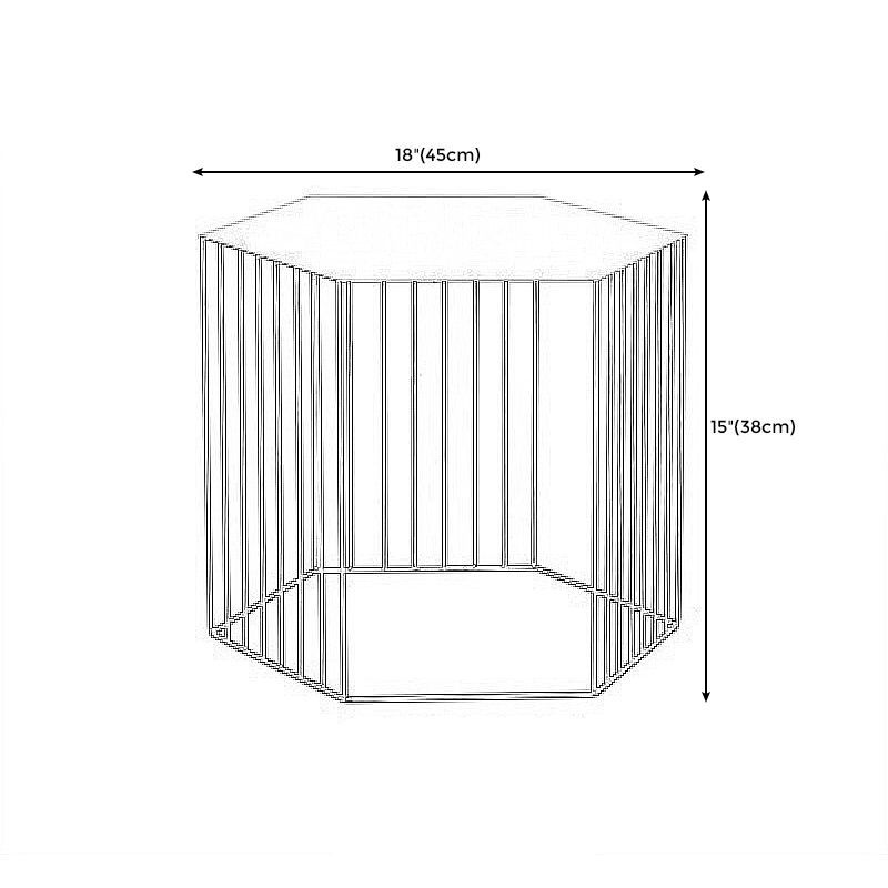 Black/white/gold Geometric Top Side Table Ironcraft Frame End Table