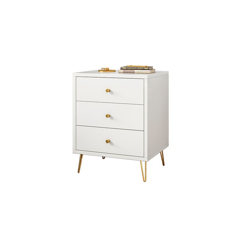 Modern Style Plate Countertop Metal Cabinet Leg White Nightstand