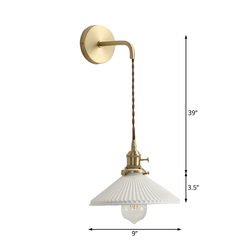 Céramique côteuse côte applique lumière 1 lumière moderne lampe murale suspendue moderne en blanc pour le couloir
