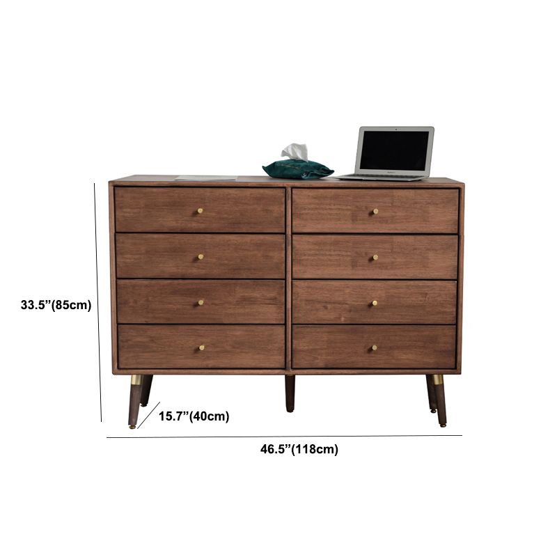 Traditional Horizontal Double Dresser Wood Storage Bachelor Chest for Bedroom