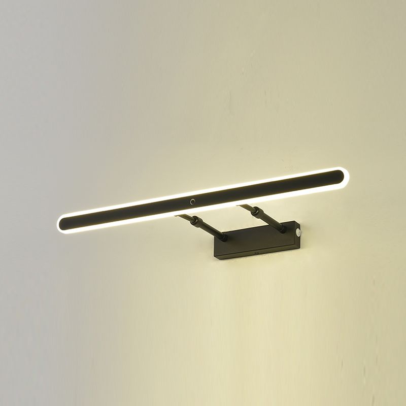 Modern Metal Vanity Light Black Straight LED Mirror Light for Bathroom