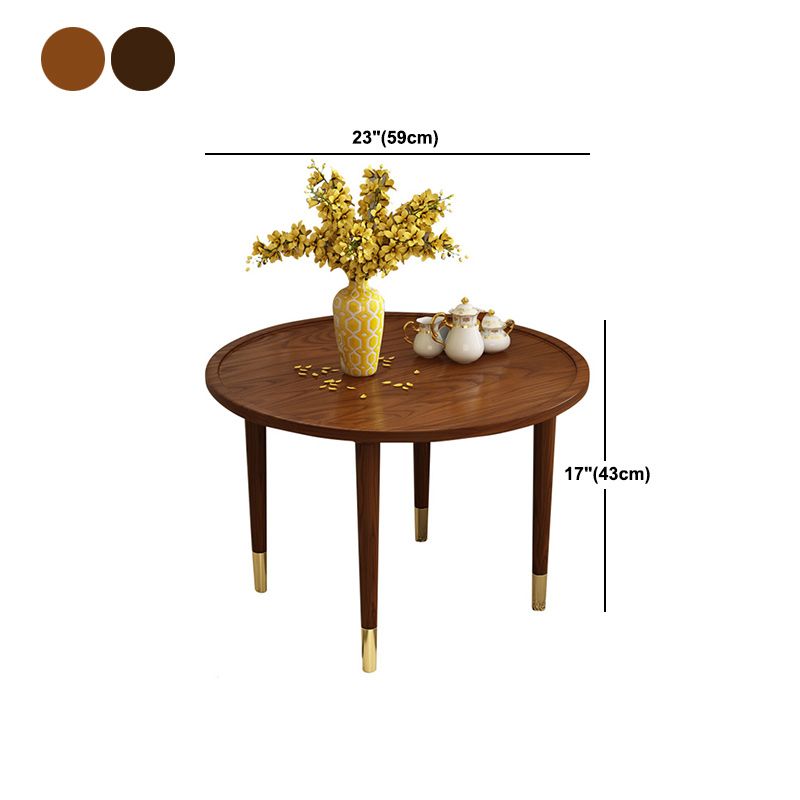 Modern Round Wooden Tray Top Coffee Table 4 Legs Cocktail Table