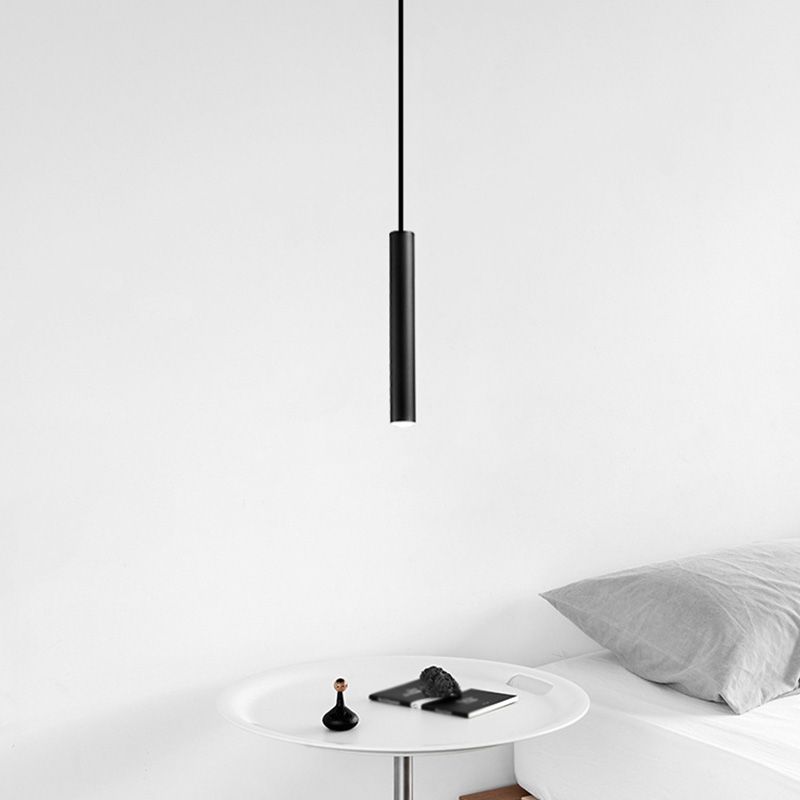 One-Light Black Metal Line Frame Pendant Light for Dinning Room Bedroom