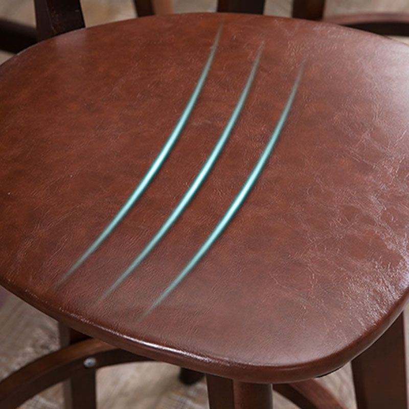 Natural Wood Upholstered Counter Stools Scandinavian Footrest Bar Stools