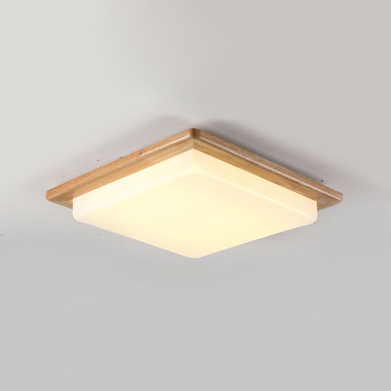 Wood Geometric Flush Mount Lights Contemporary Style 1 Light Flush Mount Lighting