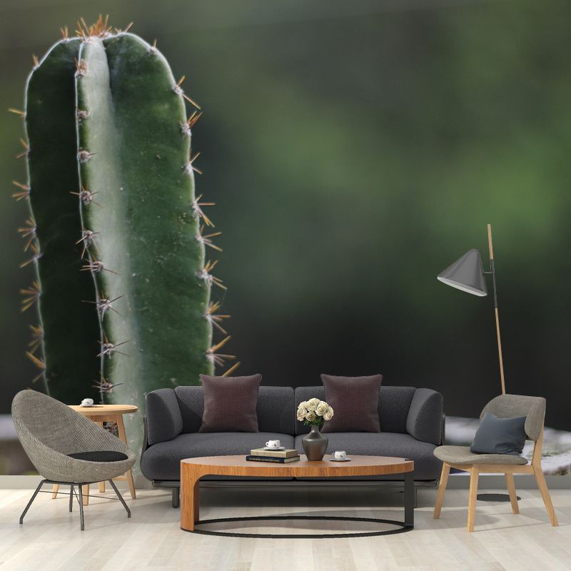 Minimalism Style Prickly Cactus Wall Mural for Reading Room, Mildew Resistant