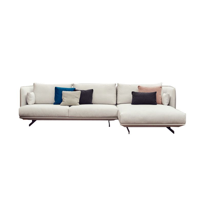 Beige Scandinavian Sofa/sectional with Square Arm for Apartment