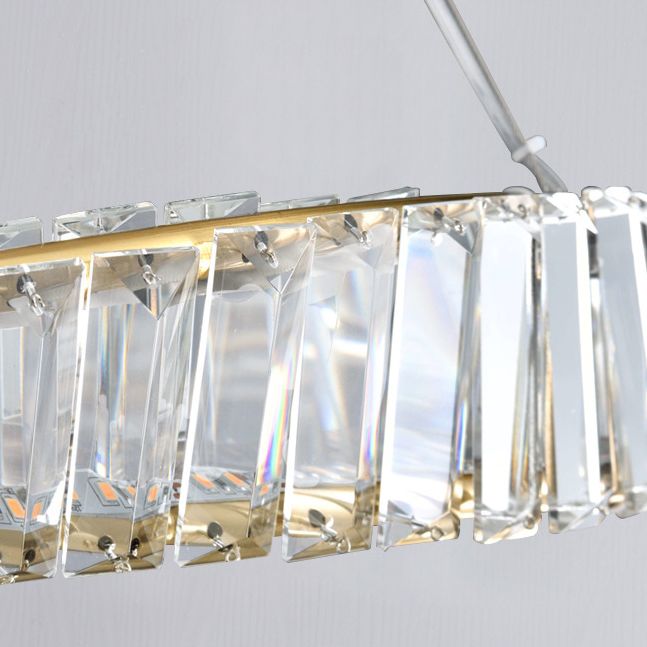Postmodern Simplicity Round Hanging Chandelier Pendant Light Crystal Ceiling Lights Fixture for Restaurant